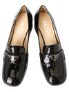 Enamel Metal Triangle Logo Loafers Black - PRADA - BALAAN 3