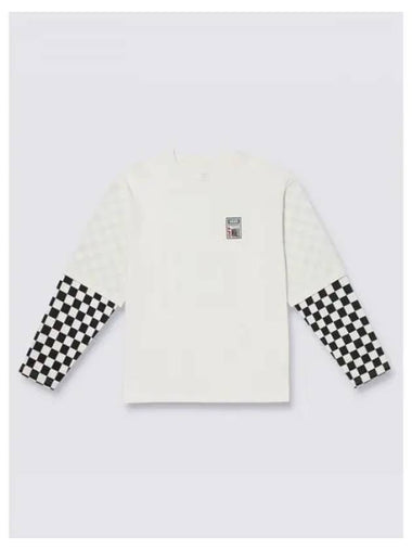 Official Spaced Out Logo Checker Pearl Short Sleeve T Shirt VN000GNWFS81 - VANS - BALAAN 1