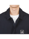 Metropolis Logo Patch Shirt Zip Up Jacket Navy - CP COMPANY - BALAAN 9