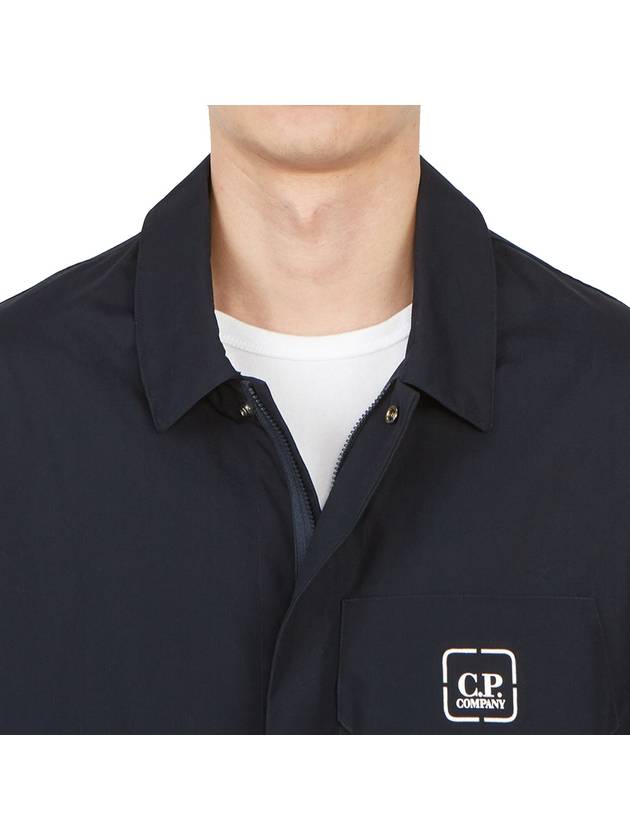 Metropolis Logo Patch Shirt Zip Up Jacket Navy - CP COMPANY - BALAAN 9