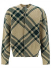 Check Pattern Intarsia Knit Cardigan Green - BURBERRY - BALAAN 2