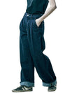 Women's Nef Selvage Two-Tuck Wide Jeans Navy - PHILOGRAM - BALAAN 2