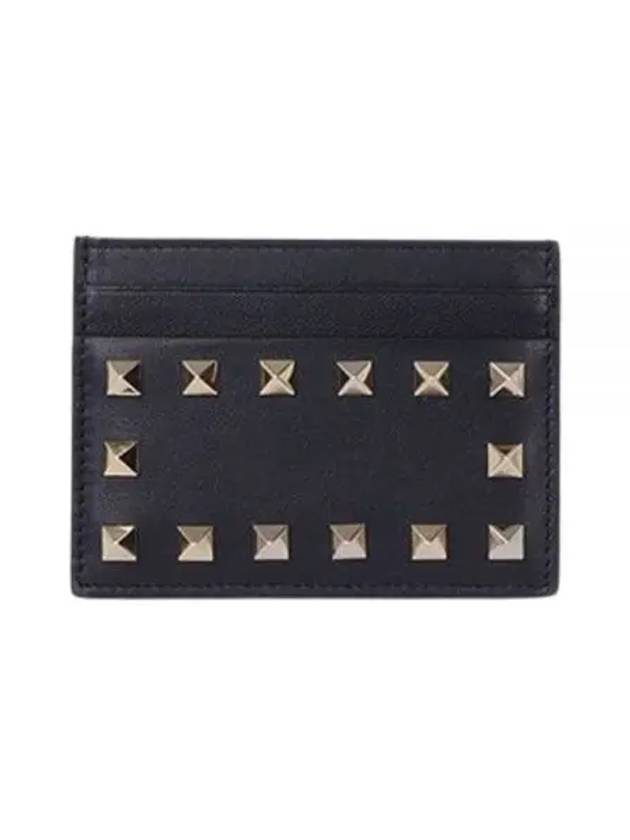 Rockstud Card Wallet Black - VALENTINO - BALAAN 2