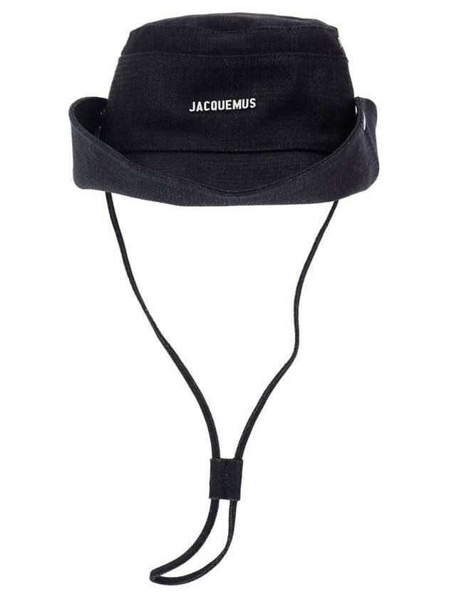 'Le Bob De-Nimes' Blue Bucket Hat With Logo Lettering On The Front And Adjustable Strap In Cotton Man - JACQUEMUS - BALAAN 3