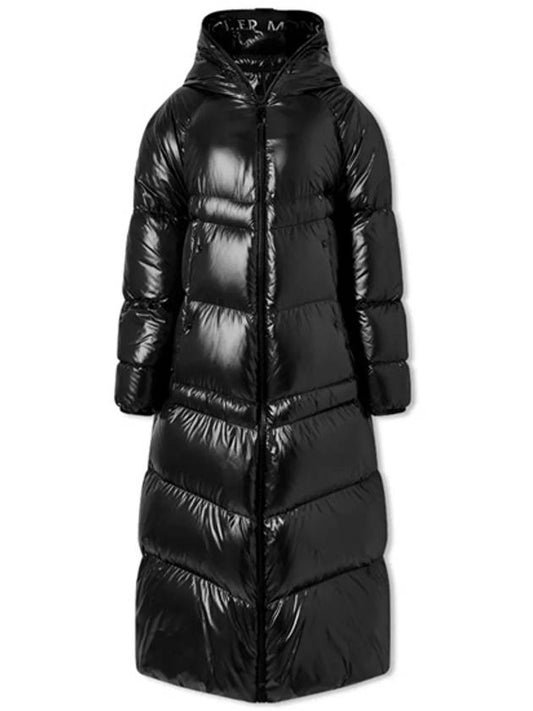 Chanon Quilted Long Hoodie Nylon Padding Black - MONCLER - BALAAN 2