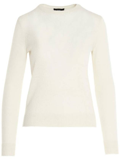 Women's Crew Neck Cashmere Knit Top White - THEORY - BALAAN 2