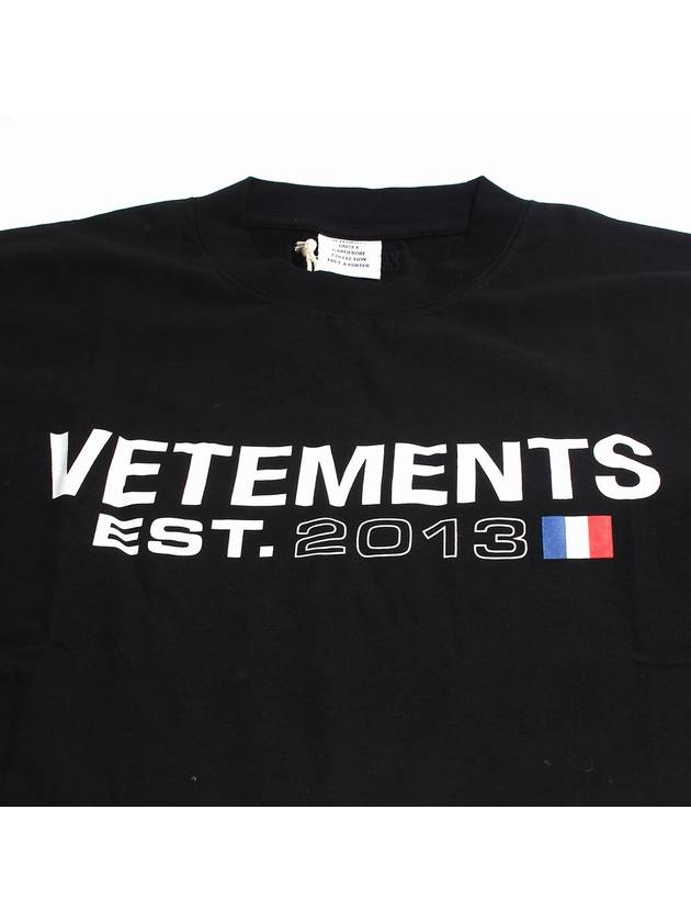 Logo Cotton Jersey Short Sleeve T-Shirt Black - VETEMENTS - BALAAN 4