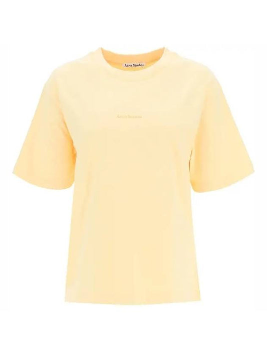 Logo Crew Neck Short Sleeve T-Shirt Light Yellow - ACNE STUDIOS - BALAAN 1