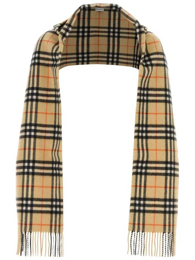 Check Cashmere Hooded Scarf Sand - BURBERRY - BALAAN 2