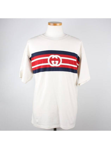 GG Logo Stripe T Shirt S - GUCCI - BALAAN 1