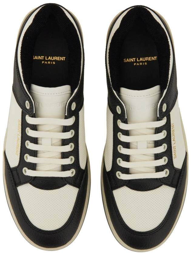 SL 61 Low Top Sneakers Black White - SAINT LAURENT - BALAAN 9