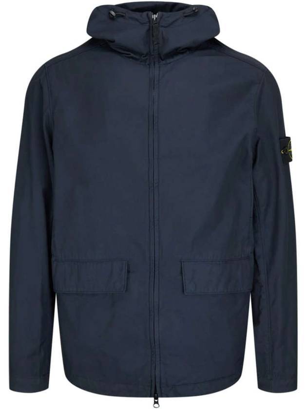 Batavia Garment Dyed Nylon Cotton Hooded Jacket Navy - STONE ISLAND - BALAAN 2