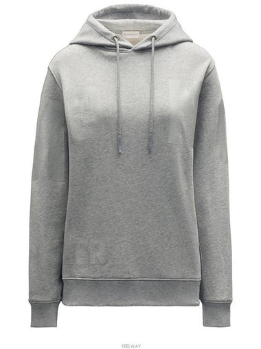 8G00038 809LC 987 Logo Gray Hooded Sweatshirt - MONCLER - BALAAN 1