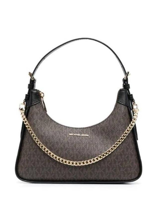 Wilma Logo Shoulder Bag Black Brown - MICHAEL KORS - BALAAN 1