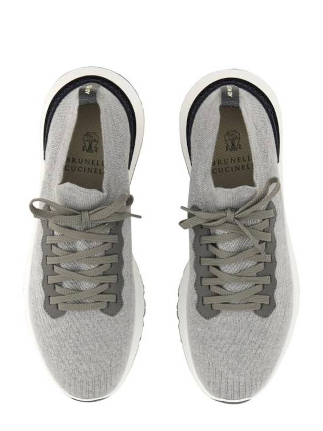 Knit Running Sneakers Grey - BRUNELLO CUCINELLI - BALAAN 3