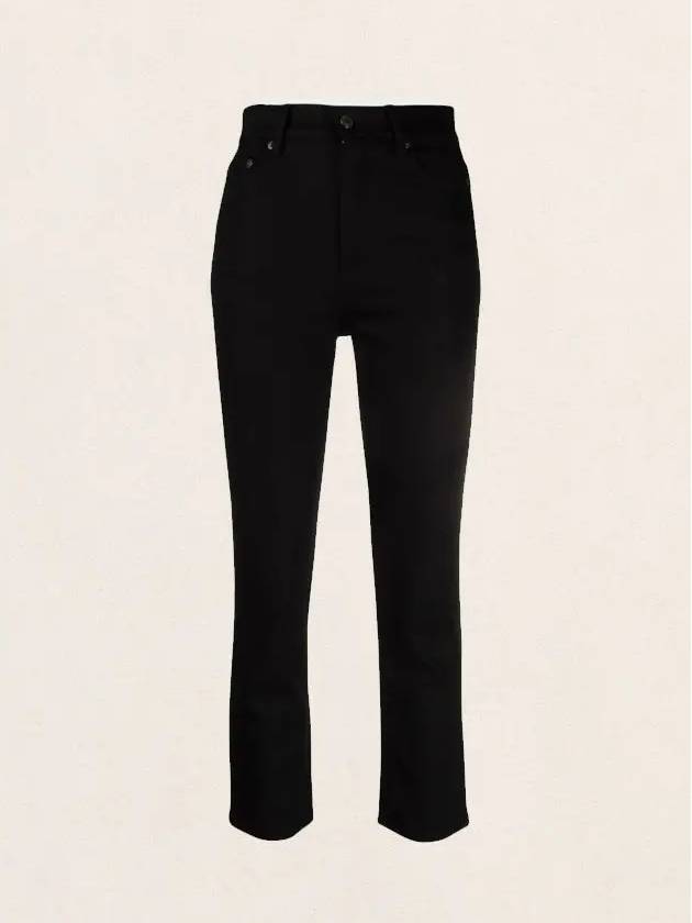 Crop Slim Fit Denim Jeans Black - AMI - BALAAN.