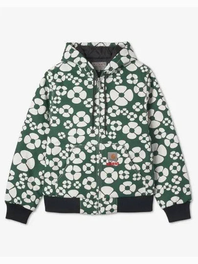 Floral Print Hooded Jacket Green - MARNI - BALAAN 2