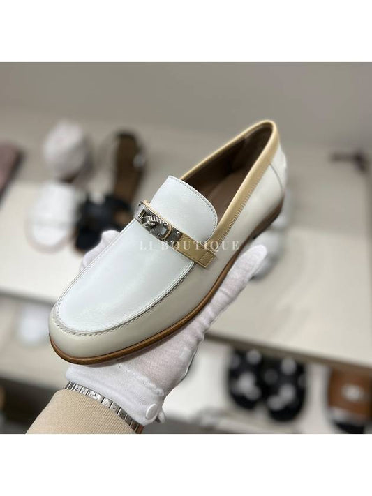 Destin Calfskin Palladium Loafers Blanc - HERMES - BALAAN 2