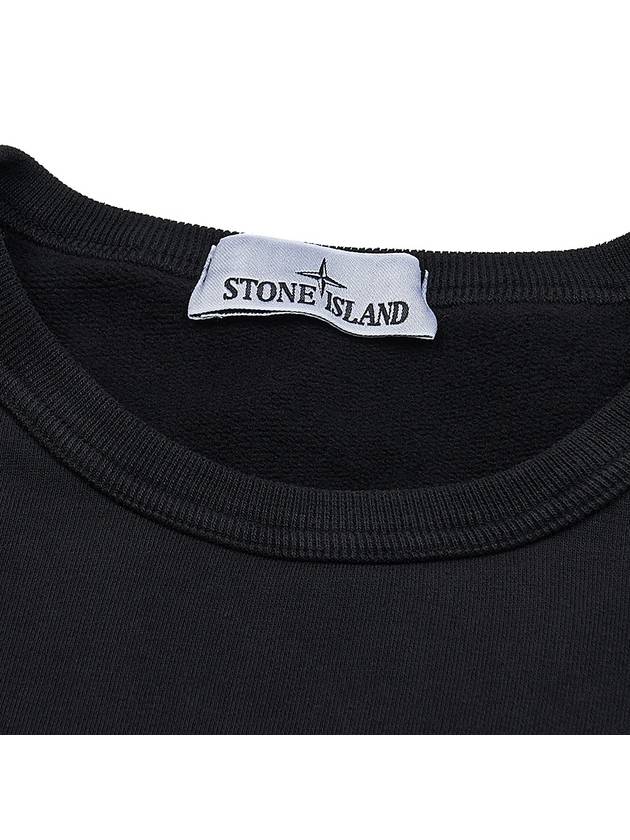 Brushed Organic Cotton Fleece Sweatshirt Black - STONE ISLAND - BALAAN 5