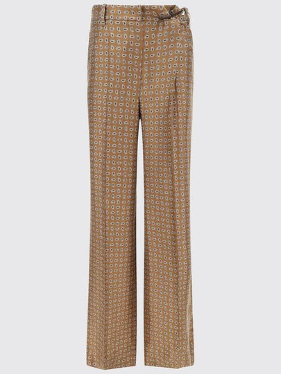 Printed silk twill wide pants cork beige - PRADA - BALAAN 2