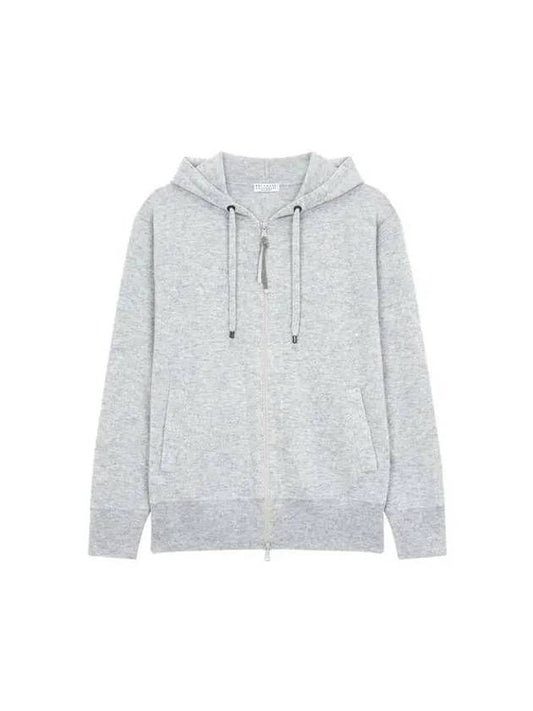 Women s Cashmere Hooded Zip up Cardigan Melange Gray 270989 - BRUNELLO CUCINELLI - BALAAN 1