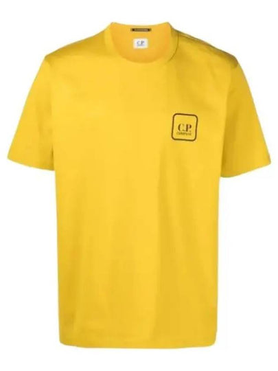 Mercerized Jersey Logo Graphic Short Sleeve T-Shirt Yellow - CP COMPANY - BALAAN 2