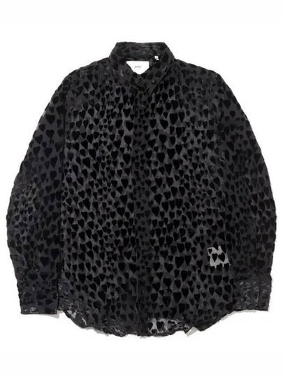 Velvet Heart Pattern Blouse Black - AMI - BALAAN 2