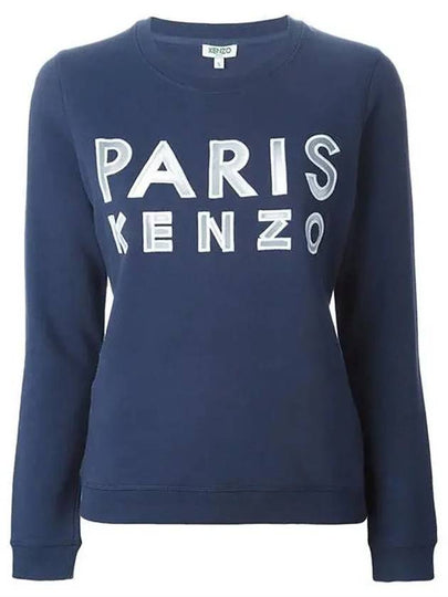 Logo seethrough women's sweatshirt navy 1SW759 - KENZO - BALAAN 2