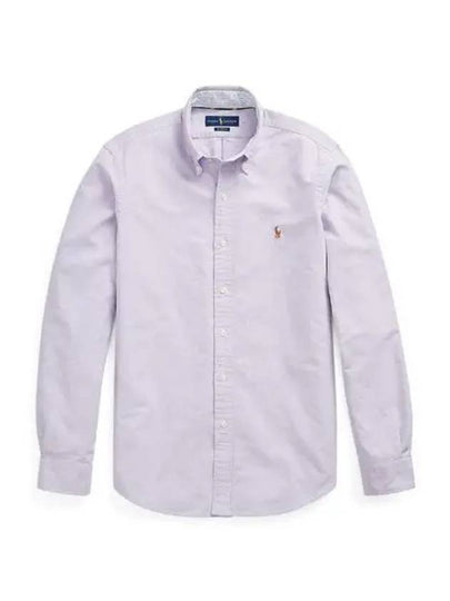 Embroidered Pony Logo Oxford Long Sleeve Shirt Thistle - POLO RALPH LAUREN - BALAAN 2