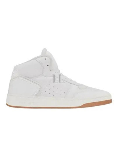 SL 08 Calfskin Mid High Top Sneakers White - SAINT LAURENT - BALAAN 2