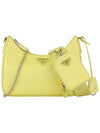 Saffiano Re-edition 2005 Triangle Logo Calf Leather Shoulder Bag Yellow - PRADA - BALAAN 3