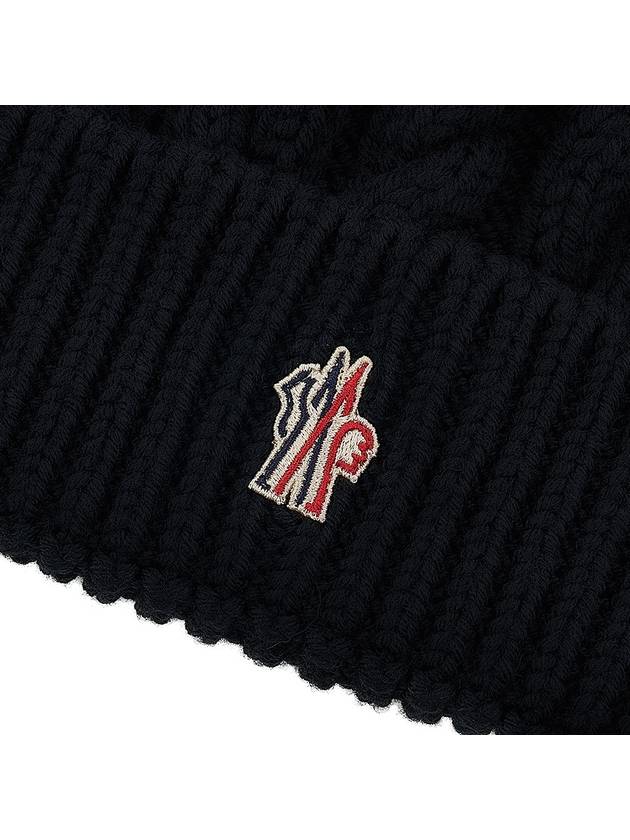 Grenoble Logo Patch Beanie 3B00014 M1172 999 - MONCLER - BALAAN 6