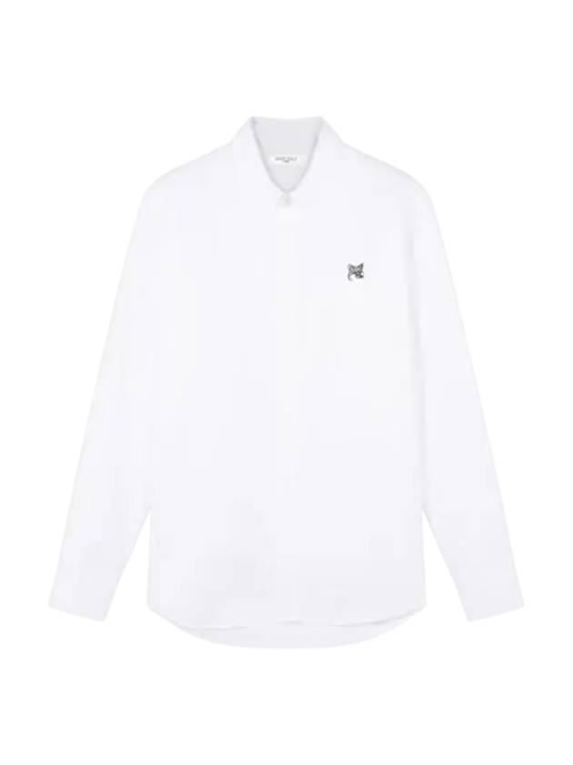 Fox Head Patch Button Down Long Sleeve Shirt White - MAISON KITSUNE - BALAAN 3