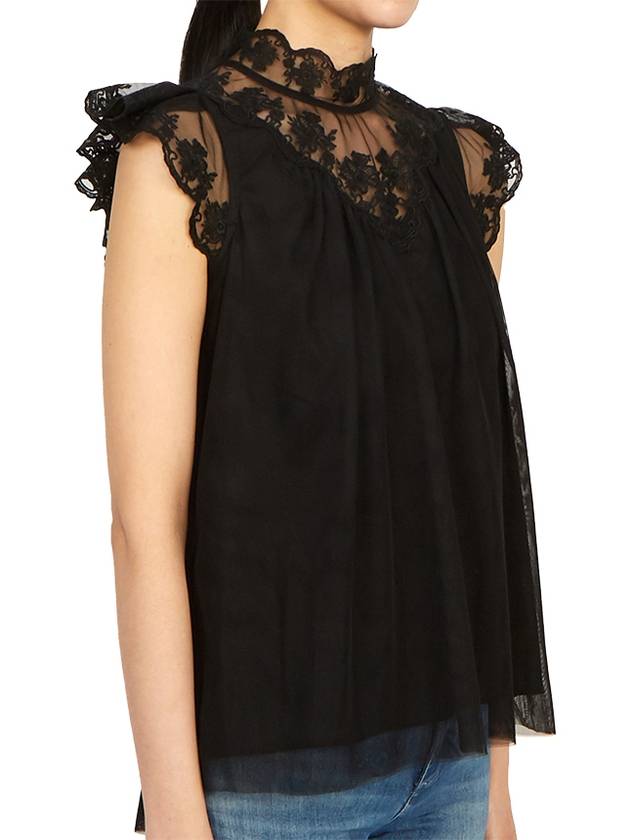 Azura Thule Women's Short Sleeve Blouse WM177Y BLACK - ALLSAINTS - BALAAN 3