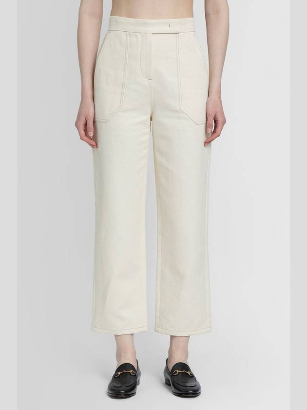 Alete Cropped Denim Straight Pants Ivory - MAX MARA - BALAAN 2