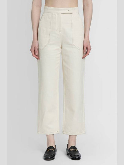 Alete Cropped Denim Straight Pants Ivory - MAX MARA - BALAAN 2