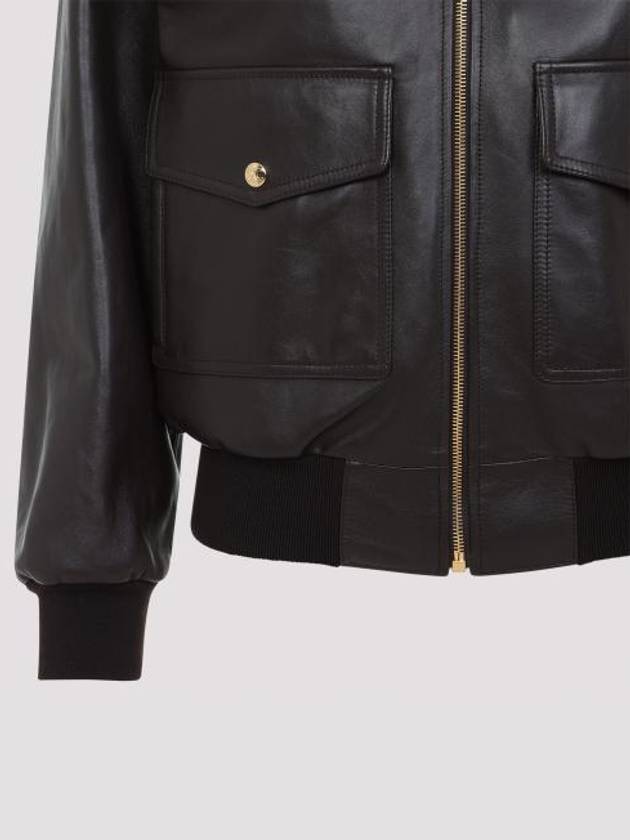 Loose Aviator Soft Lambskin Blouson Jacket Ebene - CELINE - BALAAN 6