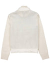 Logo Applique Panel Virgin Wool  Zip-Up Cardigan White - MONCLER - BALAAN 3