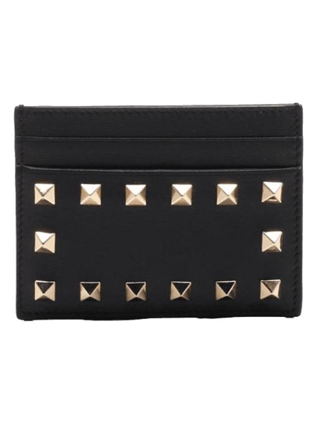 Rockstud Card Wallet Black - VALENTINO - BALAAN 1