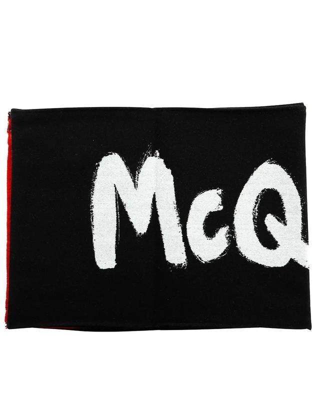 Graffiti Logo Scarf Black - ALEXANDER MCQUEEN - BALAAN 5