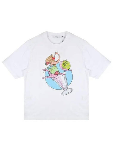 23SS KW00136KJ0008 WH Ice Cream Splash T-Shirt White 988537 - MAISON KITSUNE - BALAAN 1