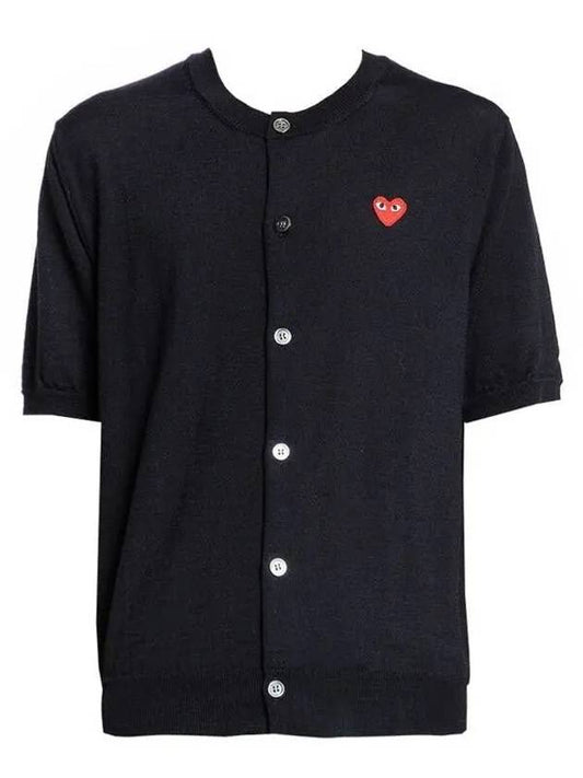 Heart Logo Short Sleeve Wool Cardigan AX N095 051 1 Other 1022080 - COMME DES GARCONS - BALAAN 1