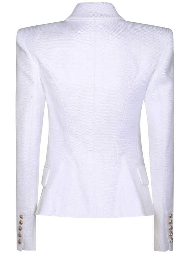 Viscose Blazer Jacket White - BALMAIN - BALAAN 4