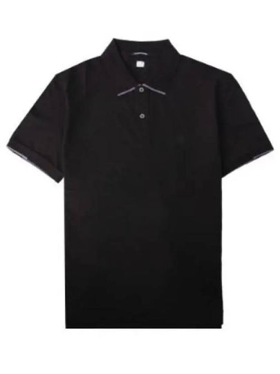 Men's Logo Patch Short Sleeve Polo Shirt Black - CP COMPANY - BALAAN 2