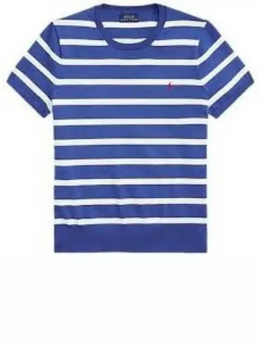 30 Points W Striped Short Sleeve Sweater Blue - POLO RALPH LAUREN - BALAAN 2