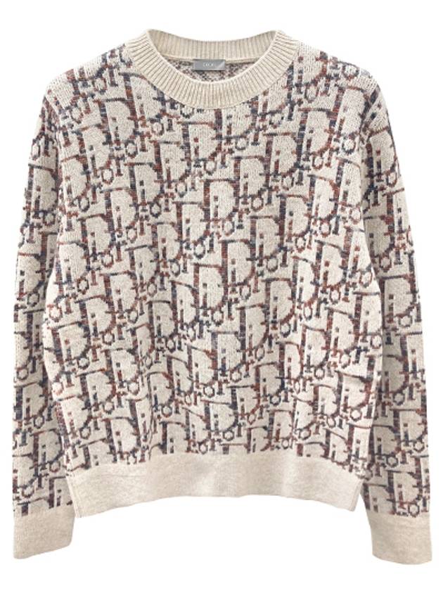 Oblique Wool Jacquard Knit Top Beige Brown - DIOR - BALAAN 2