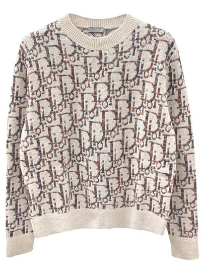 Oblique Wool Jacquard Knit Top Beige Brown - DIOR - BALAAN 2