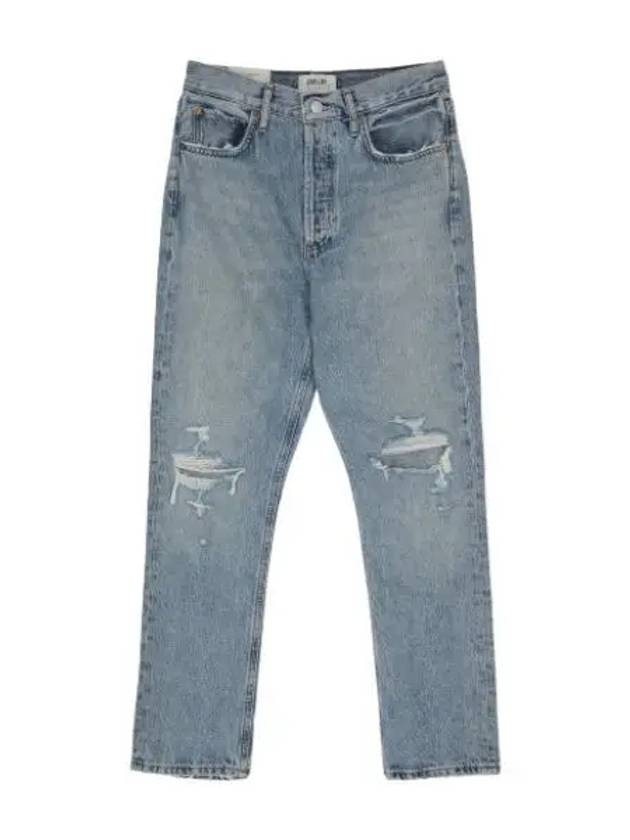 A Goldie Riley Cropped Straight Denim Pants Blue Jeans - AGOLDE - BALAAN 1