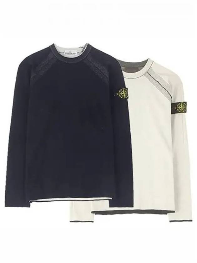 Wappen Reversible Crew Neck Sweatshirt Navy - STONE ISLAND - BALAAN 2