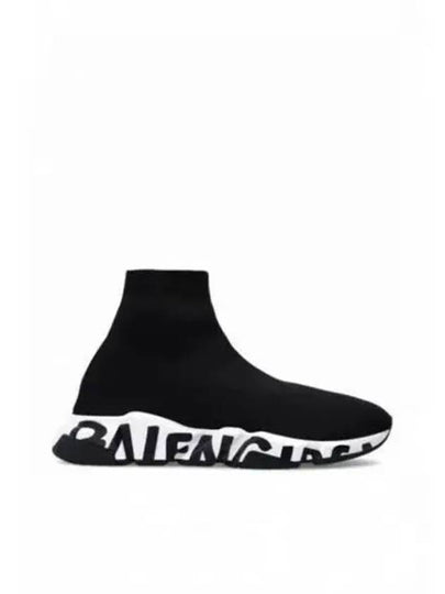 Speed Midsole Graffiti High Top Sneakers White Black - BALENCIAGA - BALAAN 2